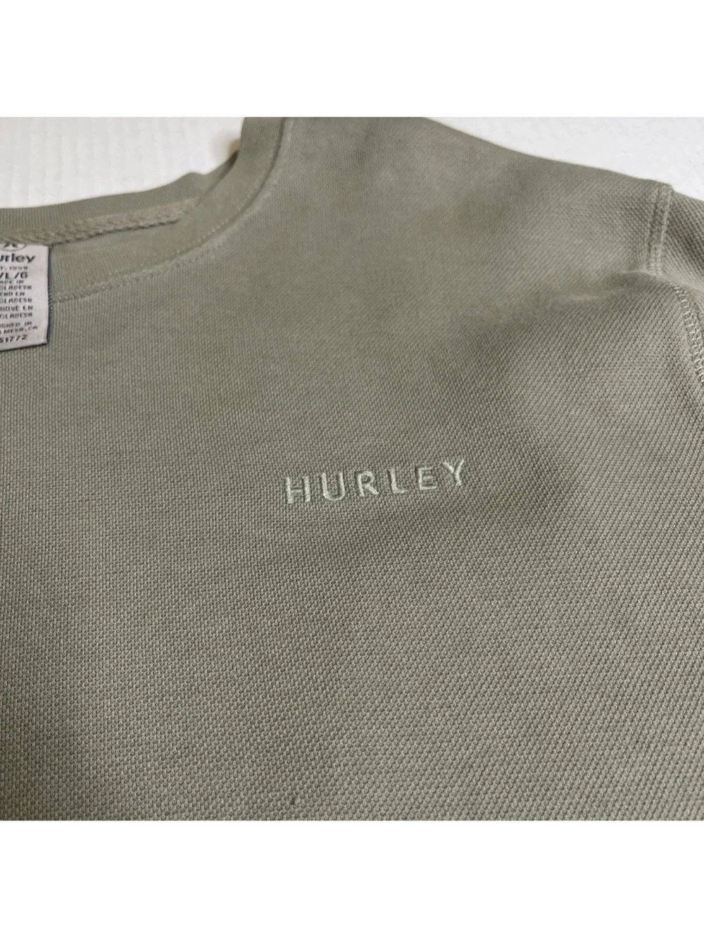 Hurley Men's Olive Green Crewneck Sweatshirt